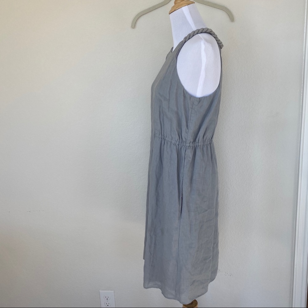 Calypso St. Barth Gray Braid Linen Halter Dress - Picture 2 of 5
